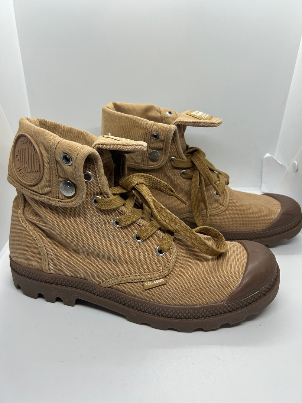 Palladium Women’s Pampa Baggy Wax 02353-209 Woodlin Canvas Boots  Size 10 - Picture 3 of 13